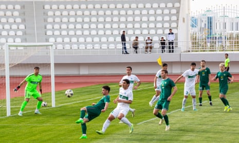 Arkadag (in white) defeat Ahal 4-1 in Turkmenistan on 30 March