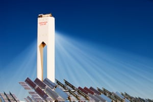 The PS20 solar thermal tower. Its is part of the Solucar solar complex owned by Abengoa energy, in La Mayor, Andalucía, Spain