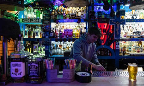 A bartender in a Kyiv bar.