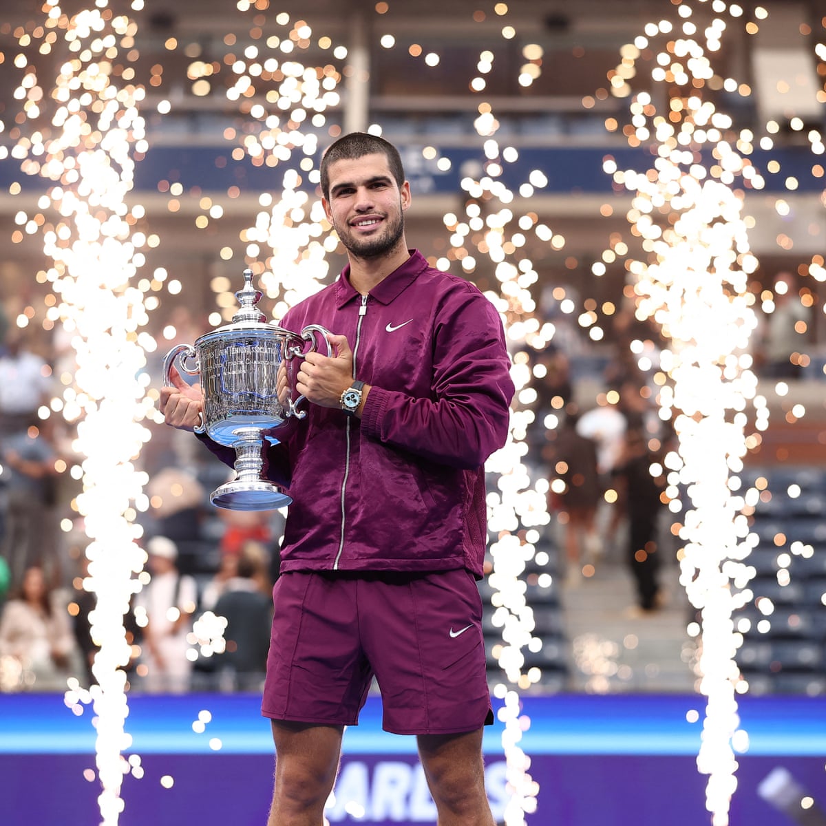 Carlos Alcaraz powers past Jannik Sinner in four sets to win US Open | US Open Tennis 2025 | The Guardian