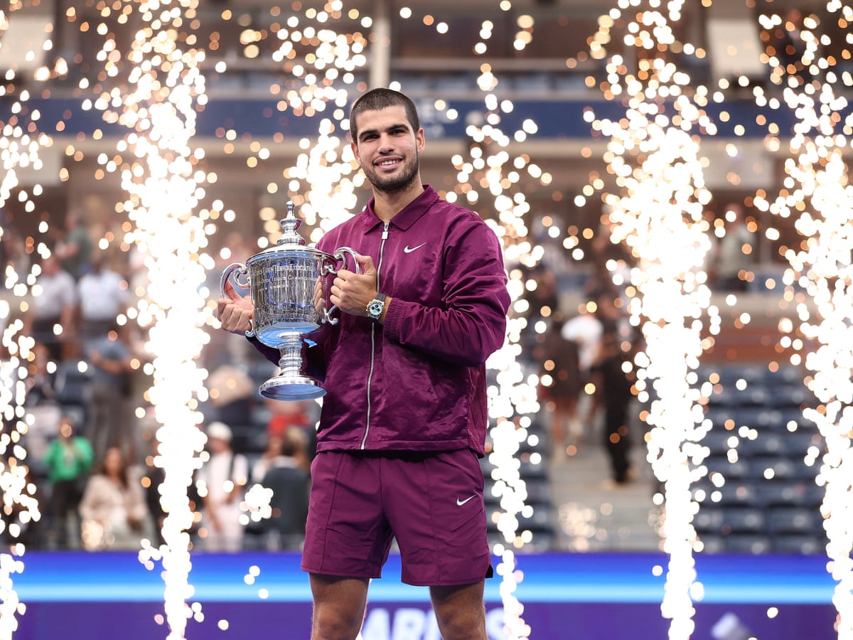 Carlos Alcaraz powers past Jannik Sinner in four sets to win US Open | US Open Tennis 2025 | The Guardian