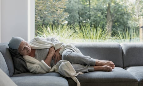 Older woman with cancer resting