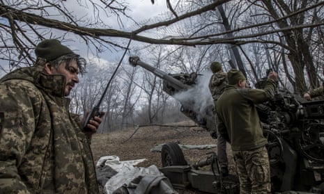 Ukrainian soldier on walkie-talkie