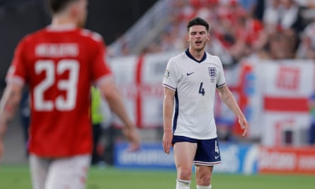 Declan Rice in the second half against Denmark