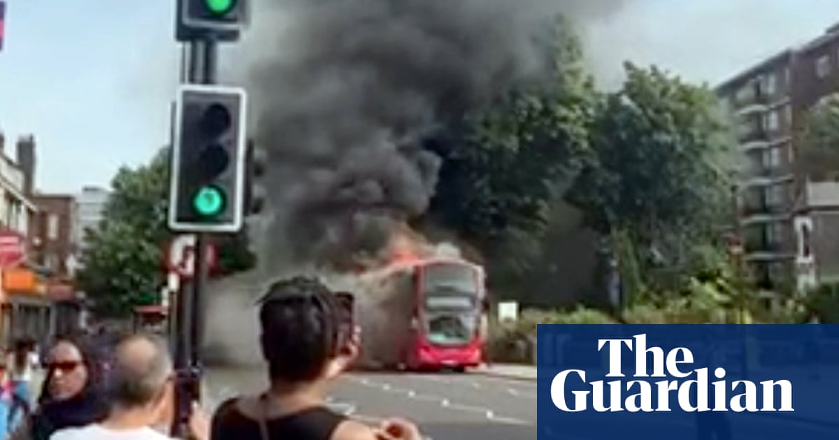 Brixton bus fire: firefighters tackle blaze on south London street