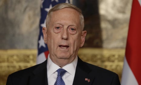 James Mattis, the US defence secretary, speaks during a press conference in London.
