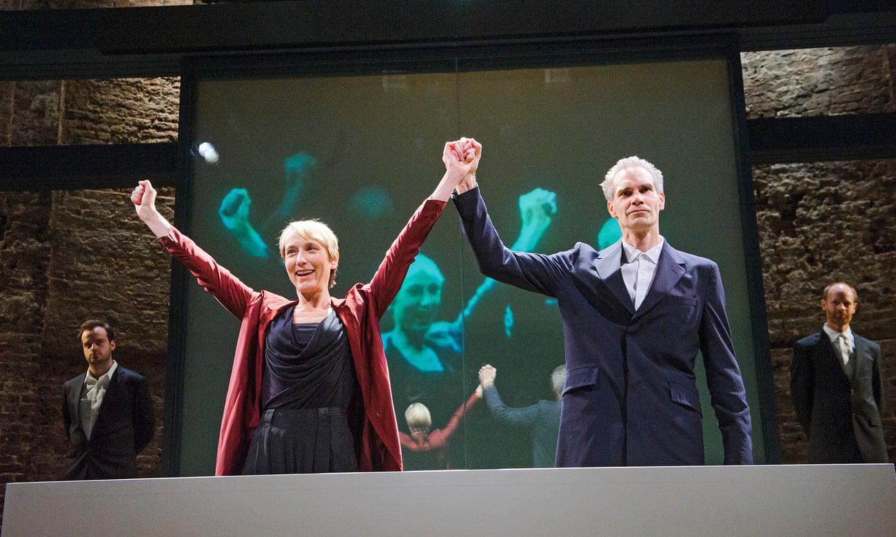 Lia Williams and Angus Wright in Oresteia by Aeschylus at the Almeida.