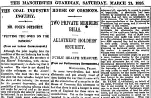 La salvaguardia de la adjudicación - archivo, 21 de Marzo de 1925 1 Manchester Guardian, 21 March 1925.