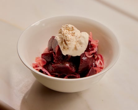 ‘Chunky, sweet, glossy’: Buvette’s betteraves, or beetroot salad with horseradish creme fraiche.
