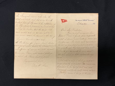 A letter written by Ida Straus on Titanic stationery and posted while onboard the ship