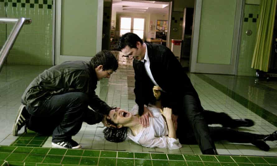 Where the hell is that cat? Shia LaBeouf, Rachel Weisz and Keanu Reeves in Constantine