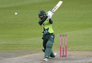 Hafeez sends it for six.