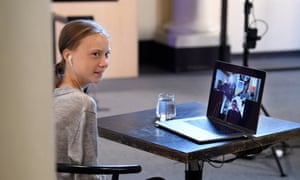 Greta Thunberg in videolink conversation with Johan Rockström to mark the 50th anniversary of Earth Day.