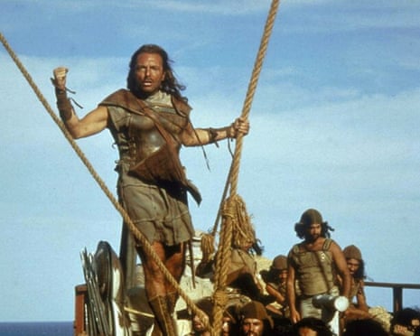 Ancient greek soldier on ship