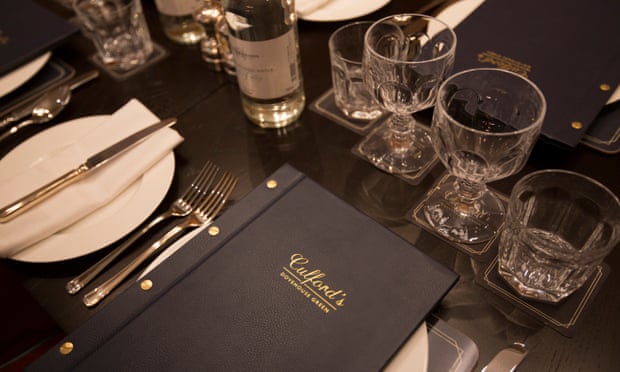 dining table with menus