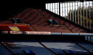 The empty Holte End at Villa Park.