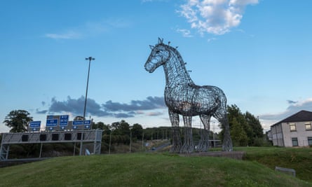 The Heavy Horse (Clydesdale) sculpture by Andy Scott at Glasgow business park, Baillieston