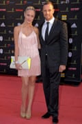 Oscar Pistorius and Reeva Steenkamp at the Feather Awards on 4 November 2012 in Johannesburg.