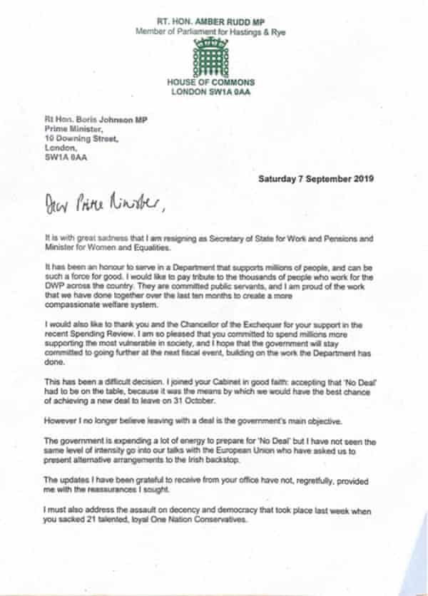 Amber Rudd letter