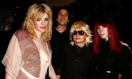 Enthralled … Courtney Love (far left) with Knoop as JT Leroy (second right) and and Laura Albert (far right).
