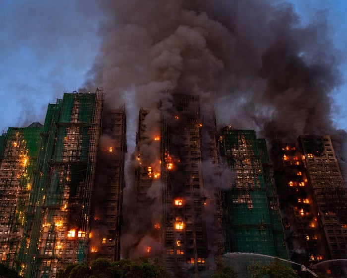 Hong Kong fire live updates: three reportedly arrested with dozens dead and hundreds missing in apartment complex blaze – latest