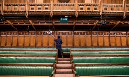 The Commons Chamber, which has 427 seats for 650 MPs.