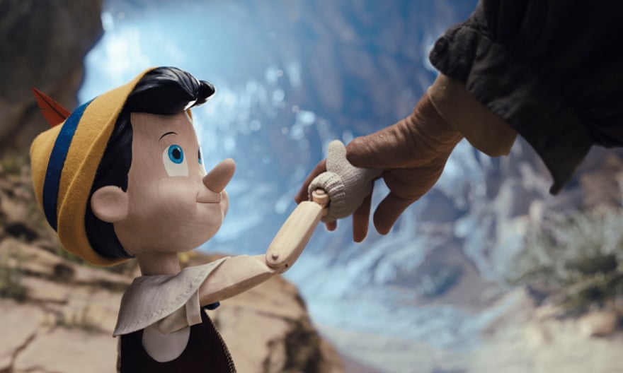 Innocent abroad … Pinocchio (voiced by Benjamin Evan Ainsworth) in Disney’s live-action film about a puppet who dreams of being a boy.