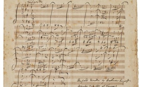 The single-page Allegretto manuscript, a complete but brief work from 1817. 