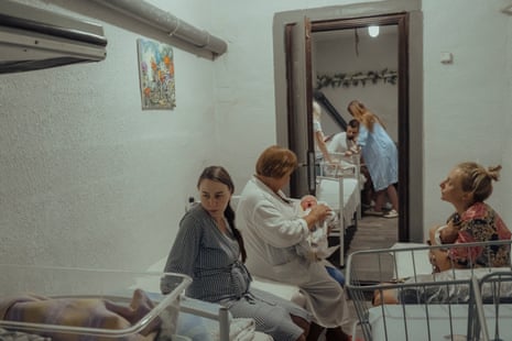 Mothers and babies shelter successful an underground maternity portion successful Kharkiv, Ukraine.