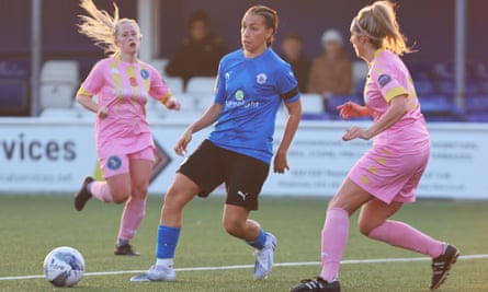 Jess King in action against King’s Lynn. Her advice to young players is: ‘Go for what you want and don’t look back.’