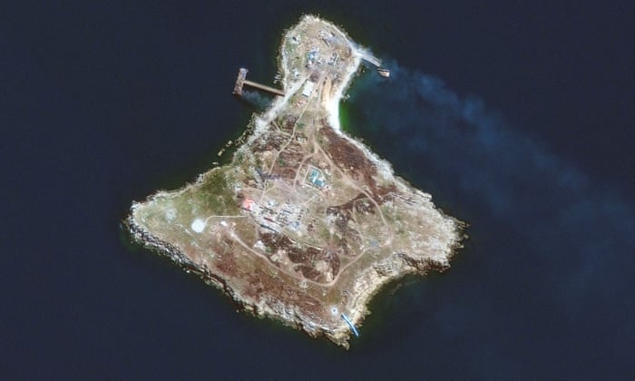 A satellite image shows an overview of Snake Island, amid Russia’s invasion of Ukraine.