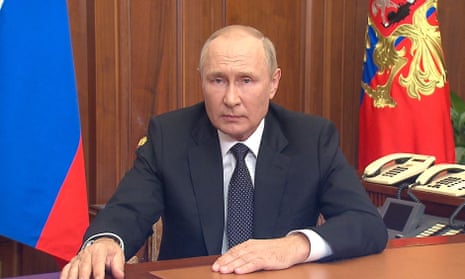Putin claimed the west had tried to turn Ukraine's people into cannon fodder'.