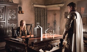 Lena Headey as Cersei Lannister and Nikolaj Coster-Waldau as Jaime Lannister.