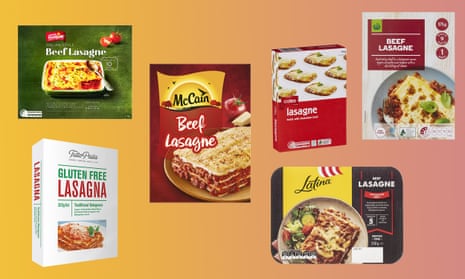 Composite of supermarket lasagna products.