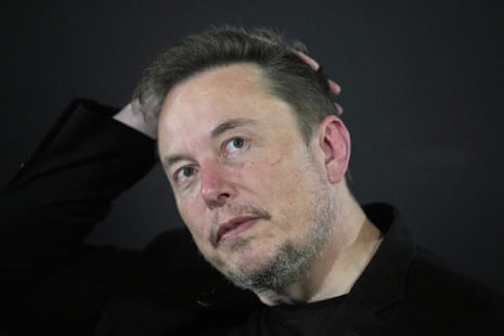 A close-up shot of Elon Musk, CEO of Tesla.