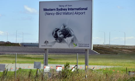 A sign at Western Sydney airport at Badgerys Creek