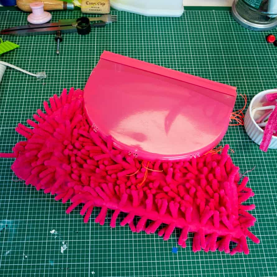 A handbag made from a bathmat