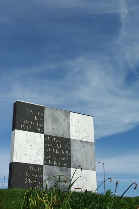 The memorial at Sixfields Northampton to Walter Tull