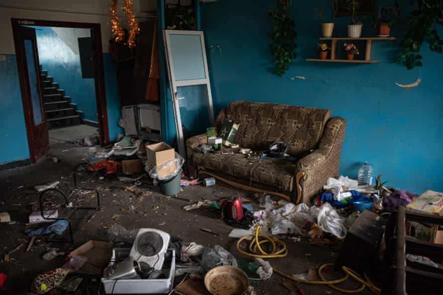 A raided apartment seen in Hostomel, Ukraine.