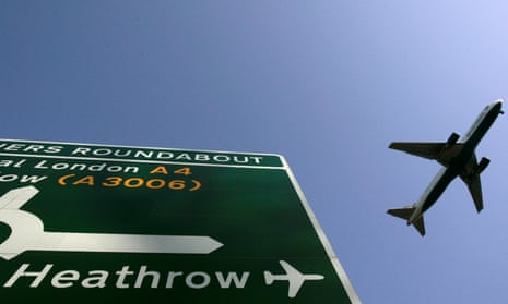 A British Airways plane prepares to land at Heathrow