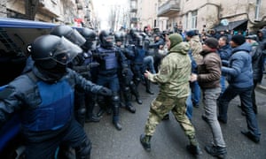 Saakashvili’s supporters clash with police.