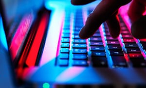 Man typing astatine his laptop machine astatine night