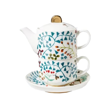 John Lewis Ulla floral fine tea for one stacking teapot & cup gift set