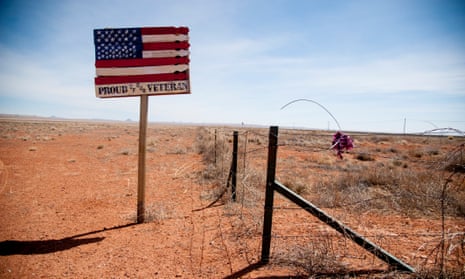 Navajo Nation: A sign honors veterans along the side of Indian Route 15 near Luepp, Arizona.