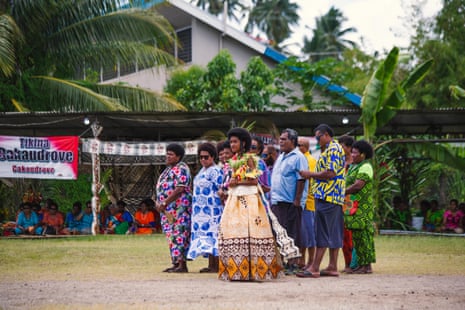 Competitors accompanied by district representatives at the Buiniga competition