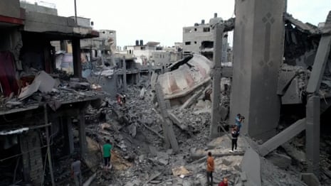 Drone footage shows destruction in Gaza after Israeli airstrikes – video