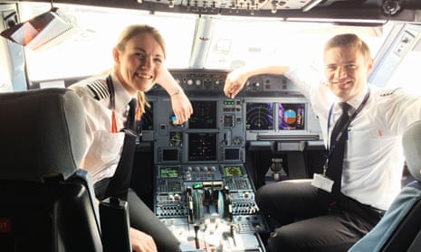 Kate McWilliams in the cockpit of a plane