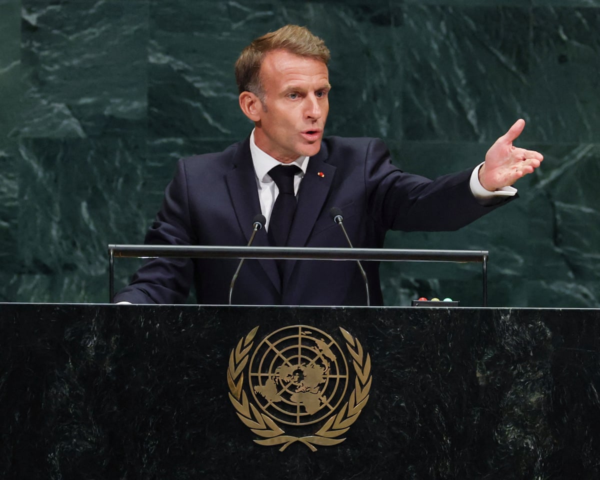 France's president Emmanuel Macron arrives to speak during the 81st United Nations General Assembly at the United Nations Headquarters in New York.