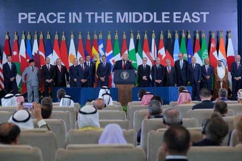 Infantino (on the far right of the picture) at the Sharm El-Sheikh peace summit in October this year along with Donald Trump, Keir Starmer and many other world leaders