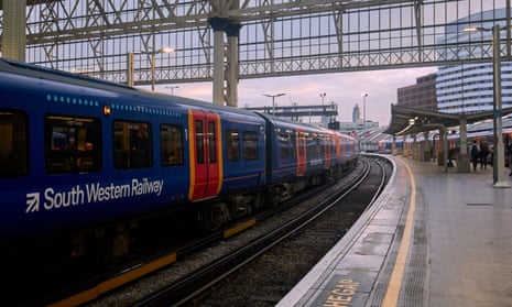 A South Western Railway train at Waterloo station.